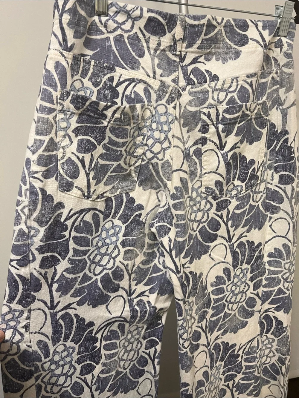Pilcro for Anthropologie Floral Linen Blend Wide Leg Pants Size 28